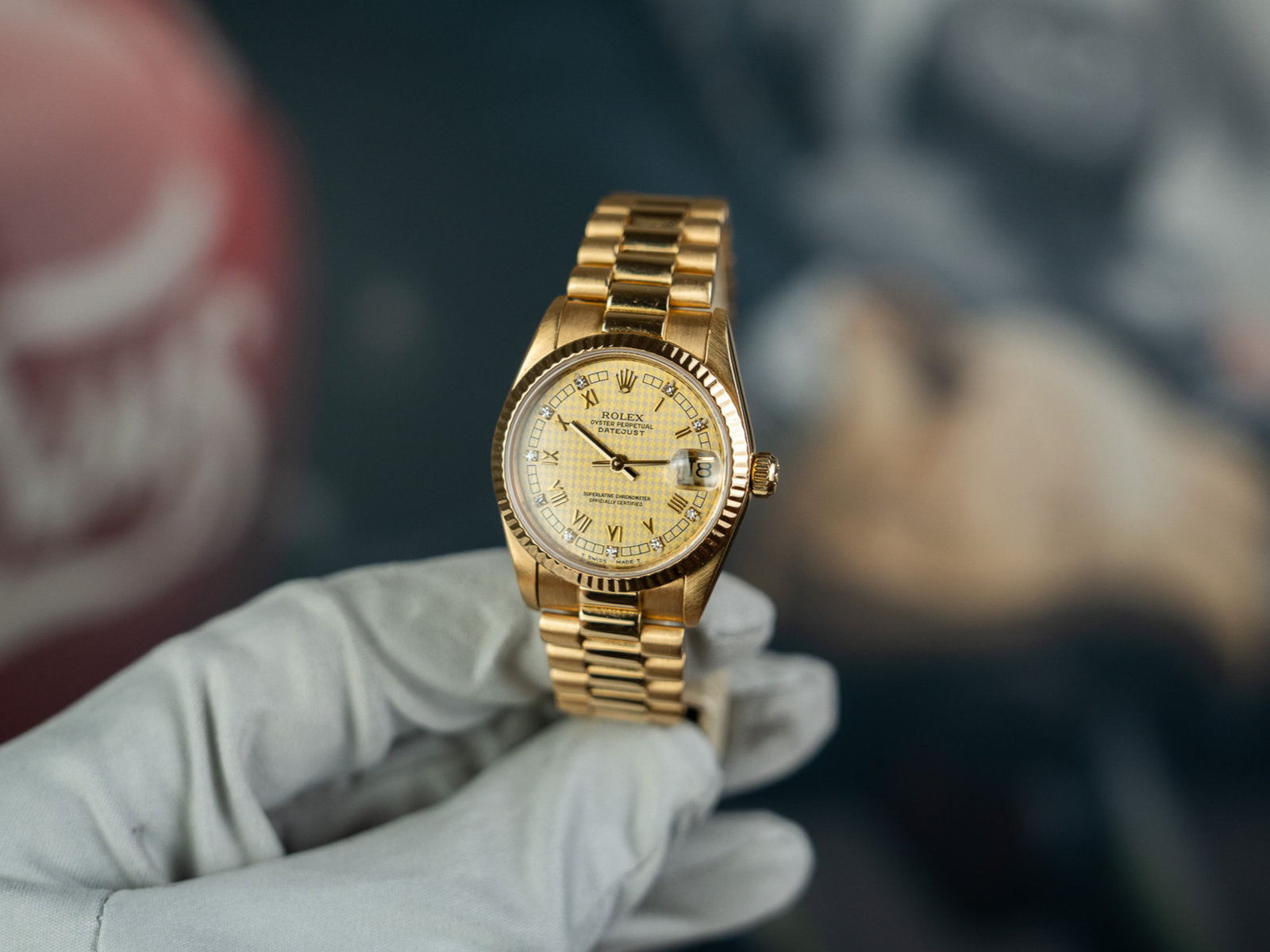 31mm datejust diamond pied de poule