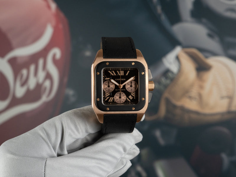 Santos 100 XLChronograph Rose gold