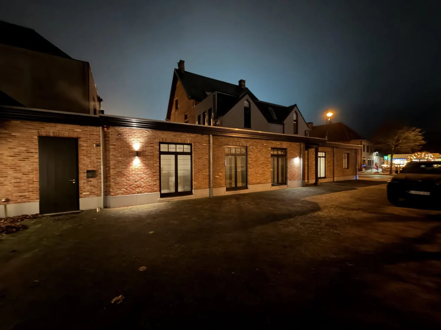 The rear building by night