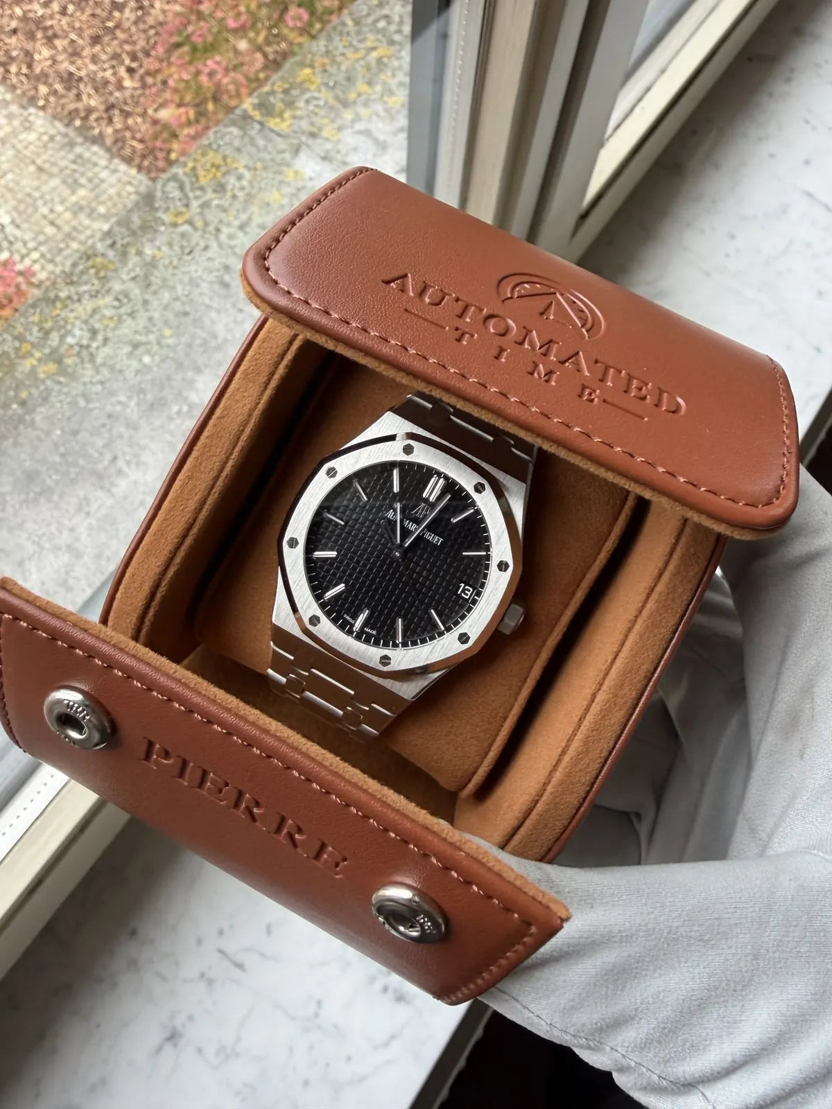 Single roll embossed Pierre with Royal Oak